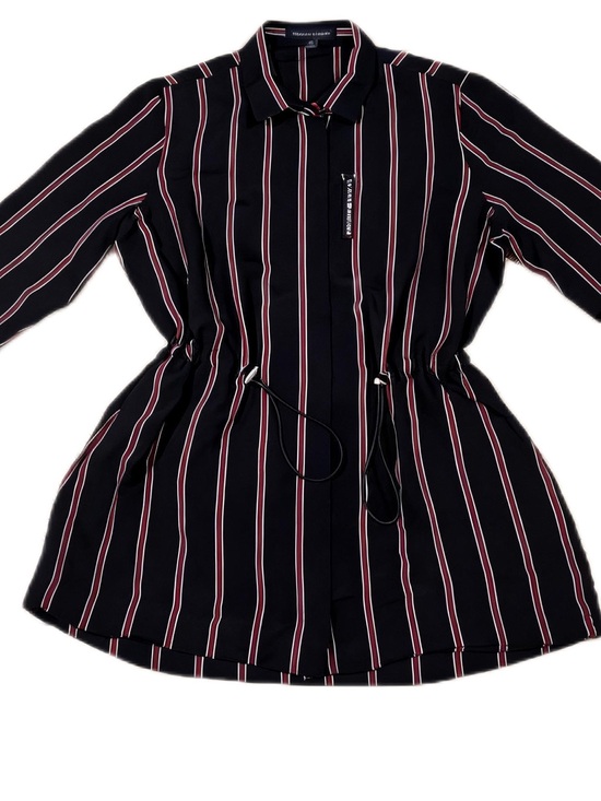 Tommy Hilfiger Tops - EUC Tommy Hilfiger Navy Red & White PinStripe Zippered Shirt/Shirt Dress Medium